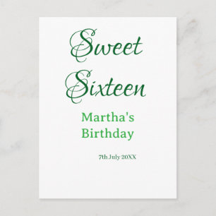 Postal Dulces dieciséis nombre fecha caligrafía boho ret