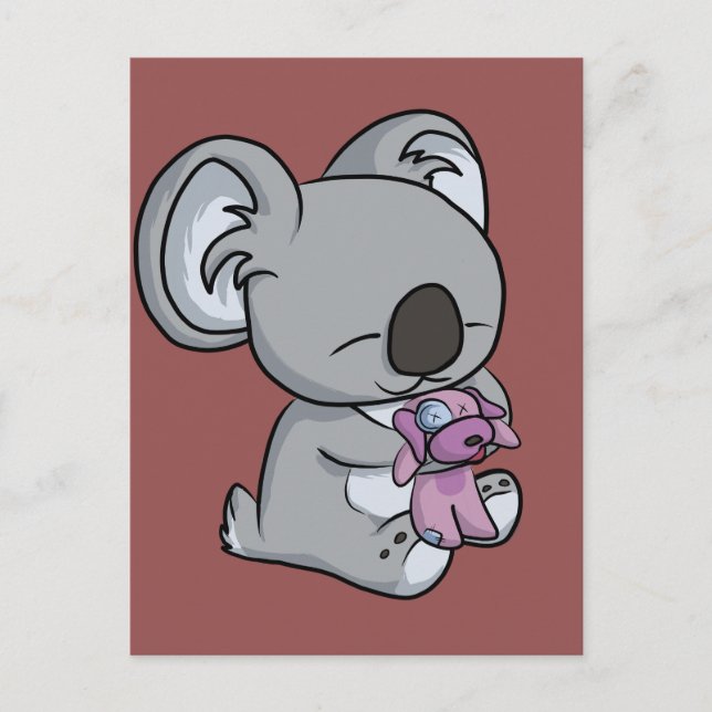 Postal ¡Dulces Huggles! Koala (Anverso)
