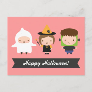 Postal Dulces Niños Halloween Truco o Trato