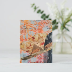 Postal Dulces Postres Vintage Collage de Medios Mixtos
