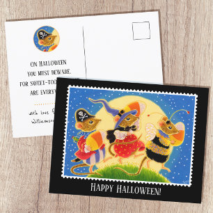 Postal Dulces Ratones de Caramelo de Halloween Personaliz