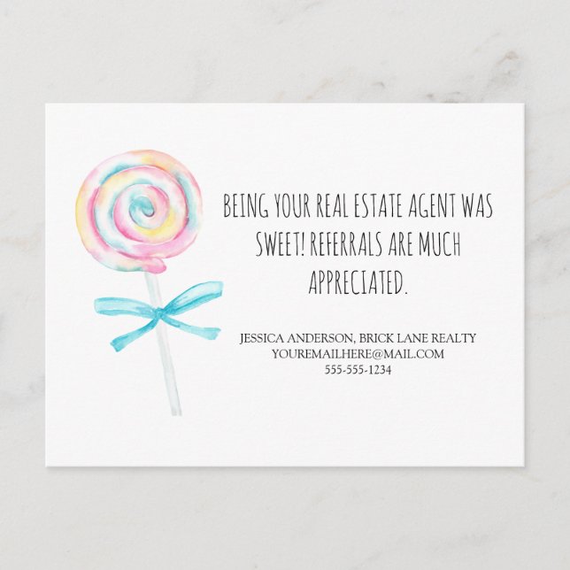 Postal Dulces remisiones inmobiliarias (Anverso)