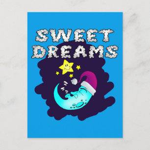Postal Dulces sueños - Luna dulce tomando una siesta