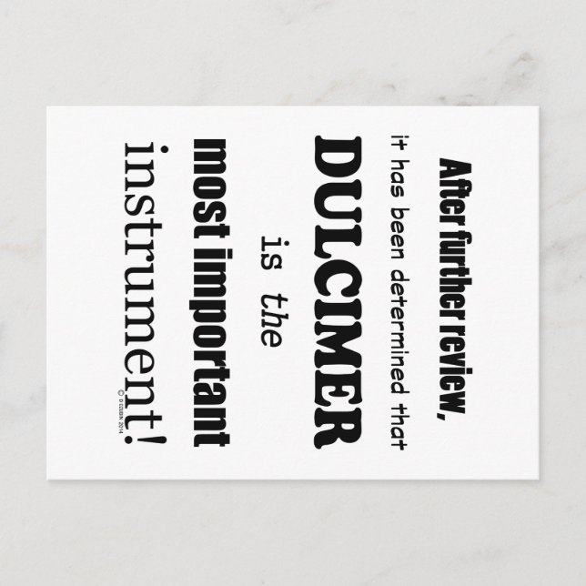 Postal Dulcimer Instrumento Más Importante (Anverso)