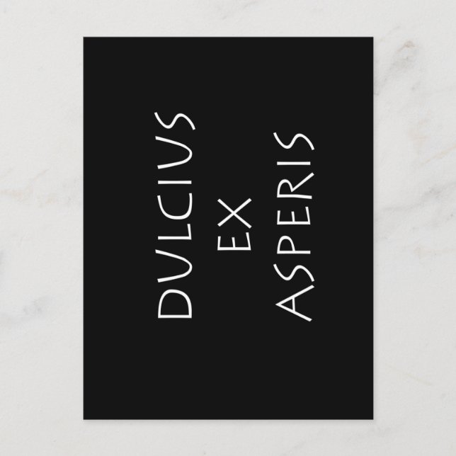 Postal Dulcius ex asperis (Anverso)