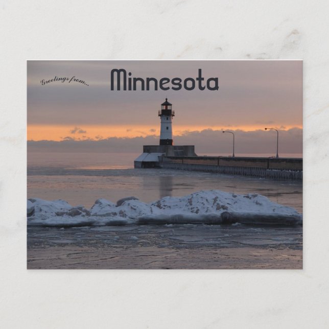 Postal Duluth North Pier Light Minnesota (Anverso)
