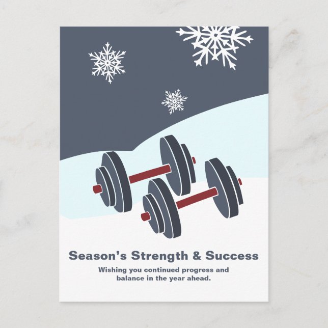 Postal Dumbbell Season's Strength & Success Grey White (Anverso)