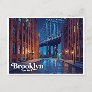 Postal DUMBO de noche Brooklyn Nueva York