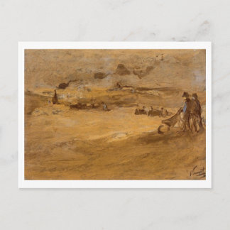 Postal Dunas con figuras, Vincent van Gogh