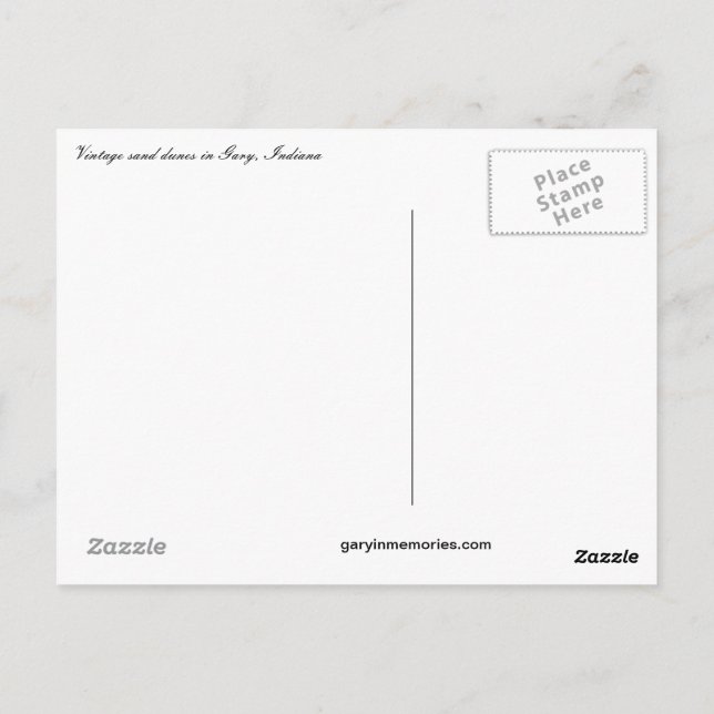 Postal Dunas de arena antiguas en Gary IN (Reverso)