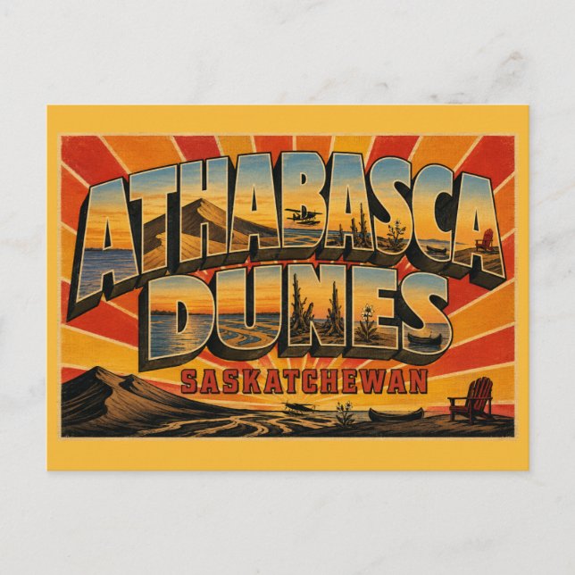 Postal Dunas de Arena Athabasca Saskatchewan Maravilla de (Anverso)