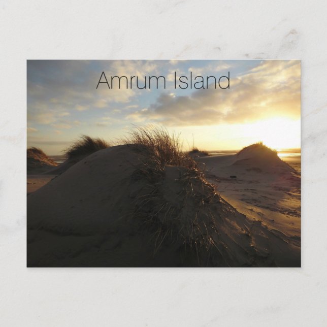 Postal Dunas de arena grasificada al atardecer, isla de A (Anverso)