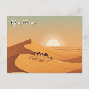 Postal Dunas de Camellos del Desierto Mauritano