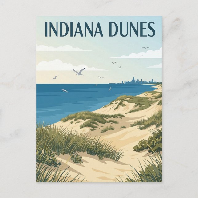 Postal Dunas de Indiana (Anverso)