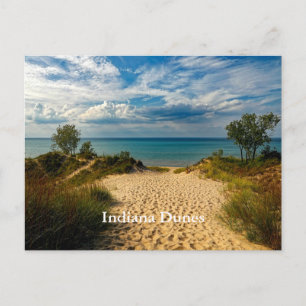 Postal Dunas de Indiana, Lago Michigan, etiquetado