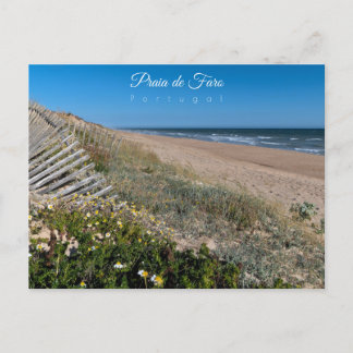 Postal Dunas de la playa de Faro - Portugal