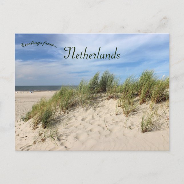 Postal Dunas de la playa de Vlieland Países Bajos (Anverso)
