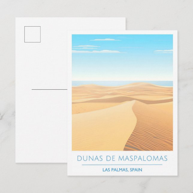 Postal Dunas de Maspalomas Las Palmas España Viaje (Anverso / Reverso)