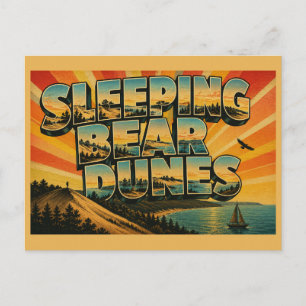 Postal Dunas del Oso Durmiente Arte del Lago de Michigan
