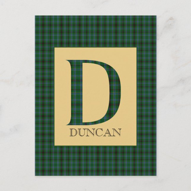 Postal Duncan Tartan Monogram D (Anverso)