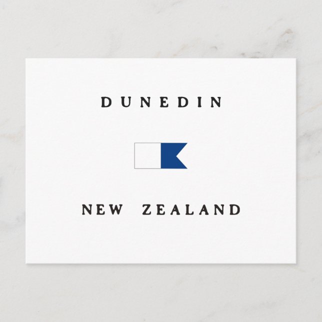Postal Dunedin Bandera de Buceo Alfa de Nueva Zelanda (Anverso)
