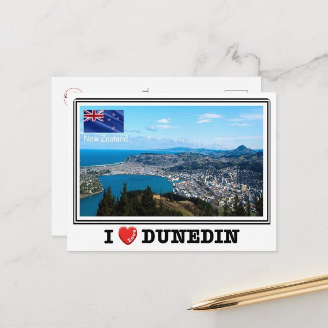 Postal Dunedin - Me encanta - Nueva Zelanda - (Anverso/Reverso In Situ)