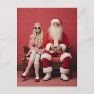 Postal Dúo de los Navidades caprichosos: Santa y Claus