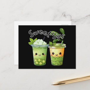 Postal Duo de Sweet Sips Kawaii Bubble Tea