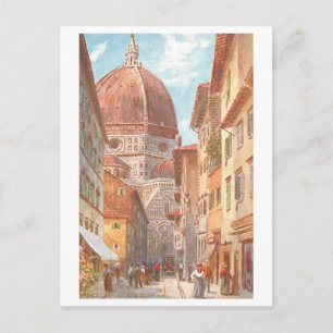 Postal Duomo antiguo en Florencia, Italia,