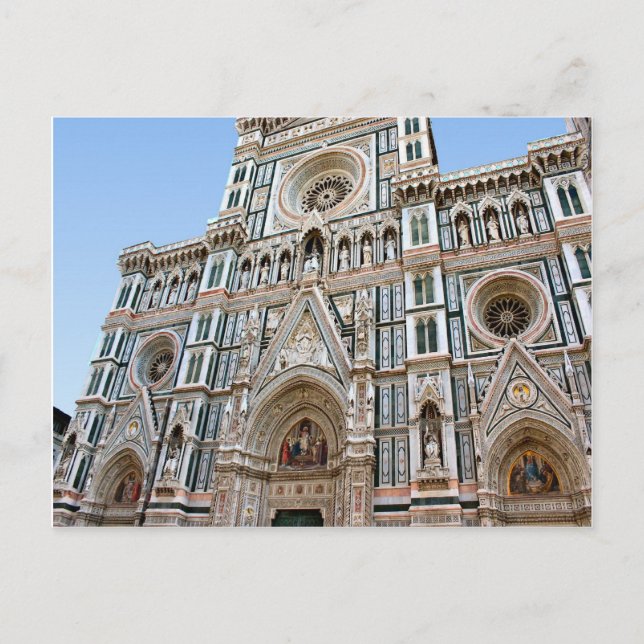 Postal Duomo de Firenze - fascade de la catedral (Anverso)