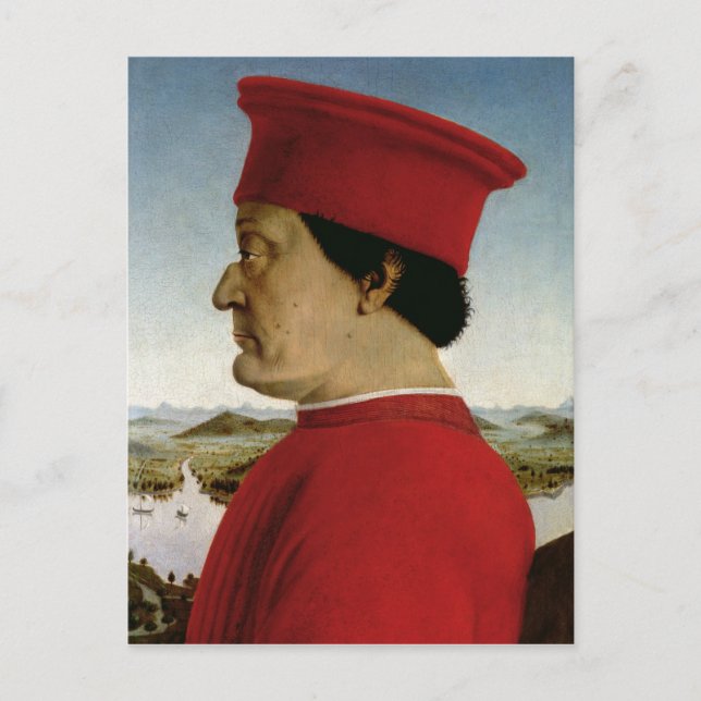 Postal Duque de Federigo DA Montefeltro de Urbino, c.1465 (Anverso)