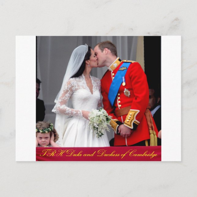Postal Duque y duquesa del Boda Real de Cambridge (Anverso)