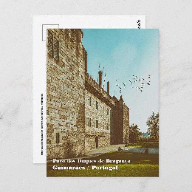 Postal Duques del Palacio Braganza, Guimaraes, Portugal. (Anverso / Reverso)