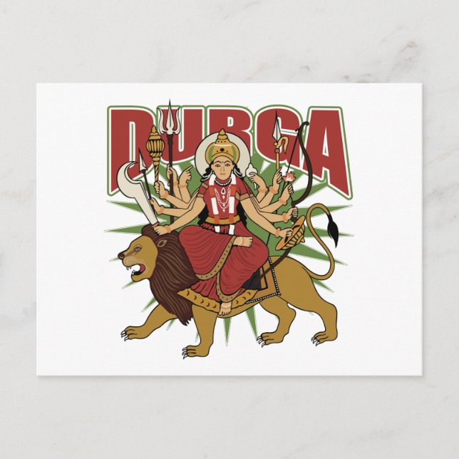 Postal Durga hindú (Anverso)