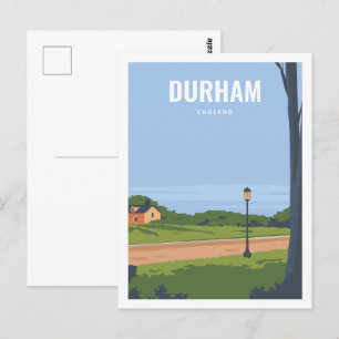 Postal Durham England Famoso Ilustracion Travel Place