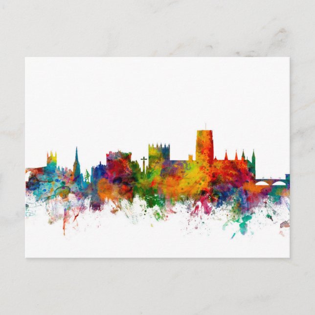 Postal Durham England Skyline Cityscape (Anverso)