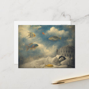 Postal Durmiendo en el Océano de Nubes y Peces