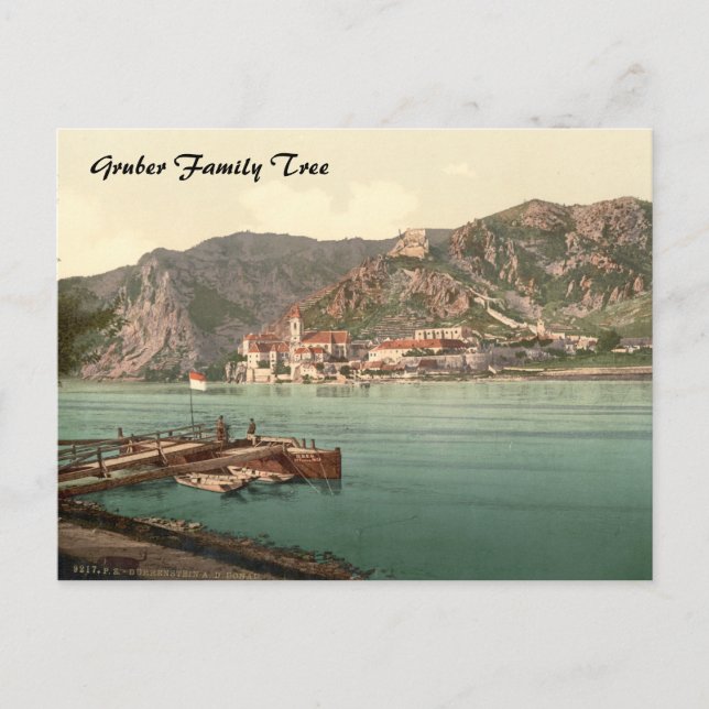 Postal Dürnstein, árbol familiar de Austria (Anverso)