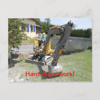 Postal Duro en el trabajo - Oso de Teddy en la excavación