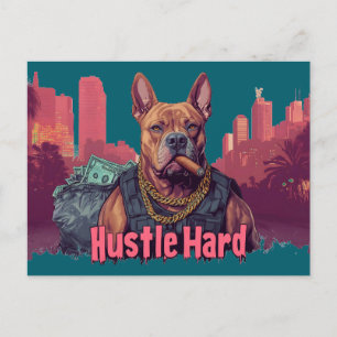 Postal Duro rival - Perro Pitbull con dinero y cigarro