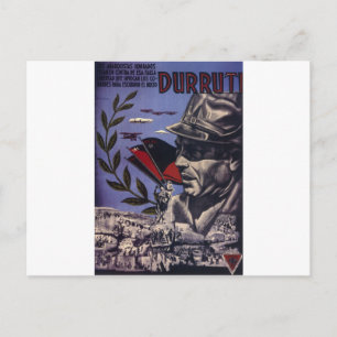 Postal Durruti poster original de la guerra civil español