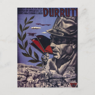 Postal Durruti poster original de la guerra civil español