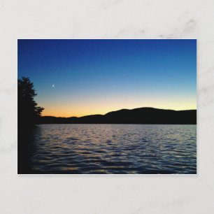 Postal Dusk en Blue Mountain Lake, Nueva York