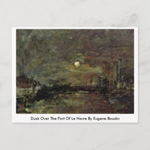 Postal Dusk Sobre El Puerto De Le Havre Por Eugene Boudin