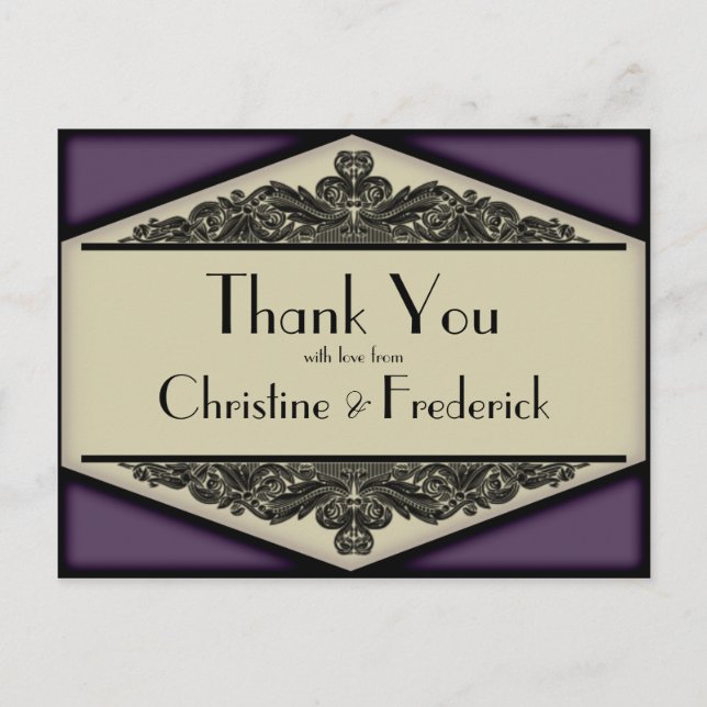 Postal Dusky Purple Vintage, gracias postal. (Anverso)