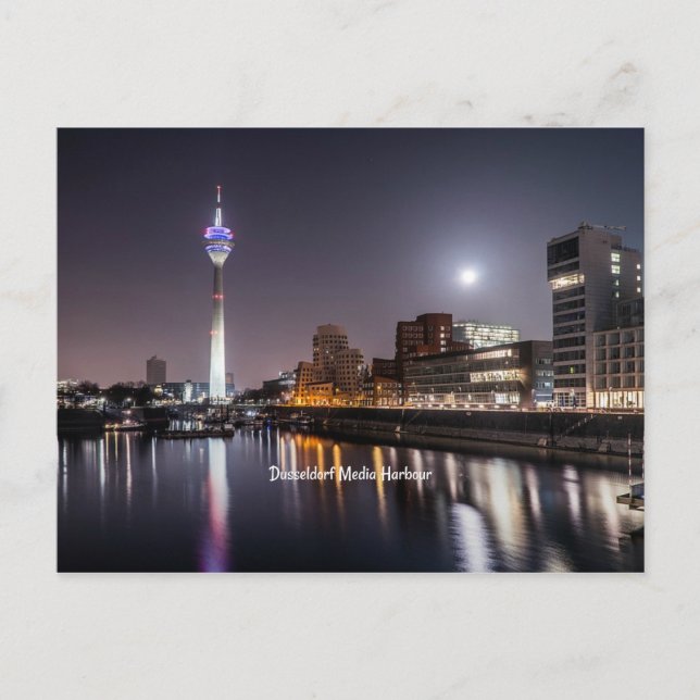 Postal Dusseldorf, Media Harbour (etiquetado) (Anverso)