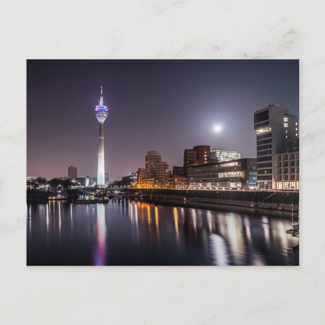 Postal Dusseldorf, puerto de medios (Anverso)