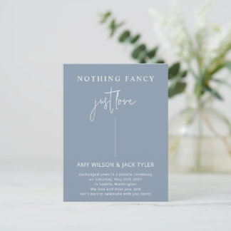 Postal Duste Blue Nothing Fancy Just Love Boda