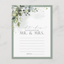 Postal Dusty Blue Eucalyptus acuarela Floral Date Ideas