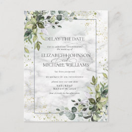 Postal Dusty Blue Eucalyptus Greenery Marble Retraso Fech
